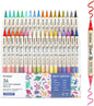 Grabie 72 Colors Acrylic Paint Markers, Soft Brush Tip Acrylic Markers Set, Paint Pens for Wood, Fabric, Canvas, Glass, Stone, Canvas, Rock Painting and DIY Crafts Art Supplies, Set of 36