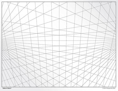 Koala Tools | Perspective Grid Transparency Sheets (Variety Pack of 4) - 8.5" x 11" | Overhead Projector and Light Box Transparencies - Tracing Film for Sketching & Drawing