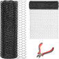 36'' x 150' Black Chicken Wire Mesh Fence, 20 Gauge Galvanized Poultry Netting and 1 inch Garden Mesh Fence Roll, Chicken Wire for Floral Arrangements/Crafts/Farm/Livestock/Pet Protection