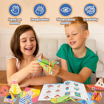 Origami Paper Kit for Kids Ages 5-8 8-12,152 Sheets Origami Paper - 72 Double Sided Patterns with Instructional Book,DIY Art Craft Projects,Travel Game Activity,Gift for Boys Girls Beginners