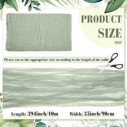 Boao Halloween Cheese cloth 35.43 x 393.7 Inch Sage Green Cheesecloth Roll for Crafts Large Cotton Muslin Gauze Fabric for Halloween Outdoor & Indoor Spooky Decoration