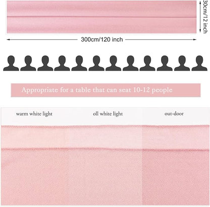 1 Pack Dusty Rose Chiffon Table Runner 12 x 120 Inches Sheer Table Runner Romantic Table Cloth for Wedding Decor 10ft Tulle Table Runner Table Decorations for Birthday Party