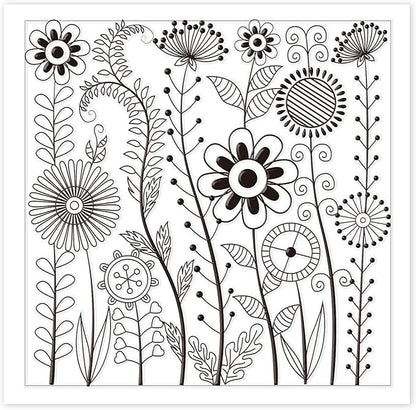 CHGCRAFT Abstract Wildflowers Polymer Clay Texture Sheets Geometric Flowers Silicone Stamp Clay Texture Mat Modeling Pattern Pad Texture Sheets for Jewelry and Clay Earrings Tools, 5.5x5.5 inch