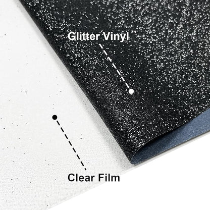 Black Glitter HTV Heat Transfer Vinyl, 12" x 5ft lron on Vinyl, for T-Shirt Ironing, Vinyl HTV Easy to Cut and Weed, The Best Choice for DIY Creativity. (Black, 12" x5ft)