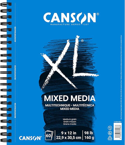 Canson XL Series Mixed Media and Watercolor Paper Pads, 9x12 in 60 Sheets and 7x10 in 30 Sheets