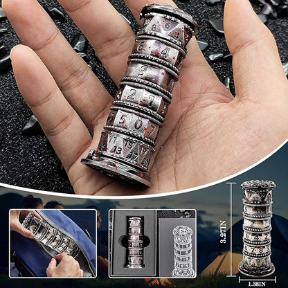 DND Dice Spinner Tower Set - Unique D4 D6 D8 D10 D10% D12 D20 All in One D&D Metal Dice - Cool Role Playing Gifts for Dungeons and Dragons TRPG MTG Games Lover Players (Tower-Bloodstained)