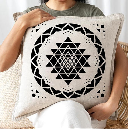 Sacred Geometry Stencil 8inch Reusable Stencils for Crafts Metatron's Cube/The Flower of Life Drawing Templates for Wall Canvas Paper Art Crafts