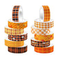 12 Rolls Autumn Washi Tape Set - Thanksgiving Theme Grid Pumpkin Maple Fall Decorative Tape for Bullet Journal, Scrapbooking, Planner, DIY Wrapping Crafts 16.4FT