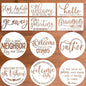 Funny Welcome Stencils for Painting Sarcastic Round Stencil Large Gather Stay Awhile Templates for Door Hanger,Doormat, Porch Sign, Wreath