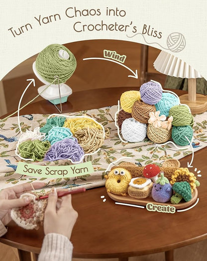 Adhafera Yarn Winder, Yarn Ball Winder for Crocheting, The Helper for Yarn Collection Lovers