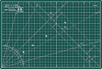Elan Cutting Mat A3 Green, Self Healing Cutting Mat 12x18 Inch, 5-Ply Craft Board Green, Hobby Board for Crafts 12x18 Inch