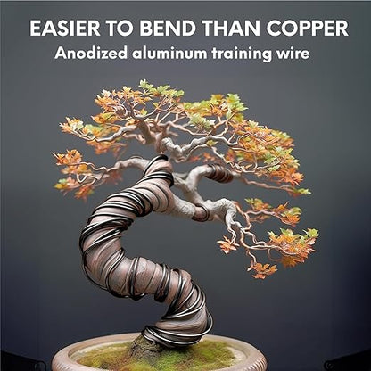 UTILE Bonsai Wire - Armature Aluminum Wire 100 ft 17 Gauge 1.4 mm Bonsai Training Wire, Tree Kit, Plant, Sculpting, Crafts, Bendable, Gardening, Beading and Jewelry Making (Copper, Black)