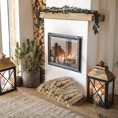 12 Pcs 16" Large White Birch Logs for Faux Fireplace Filler Decorative, Unfinished Wood for DIY Crafts, Wood Branches for Outdoor Indoor Electric Mock Fireplace, Firebowl, Fire Pits