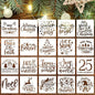 Christmas Stencils for Crafts Reusable 6” Christmas Stencil Xmas Holiday Stencils for Painting on Wood Fabrics Decor