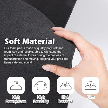 4 Pcs Polyurethane Foam Sheet- 16 x 12 x 1.5 Inch Cuttable Foam Inserts for Cases- Packing Foam Pads for Toolbox Camera Storage and Crafts