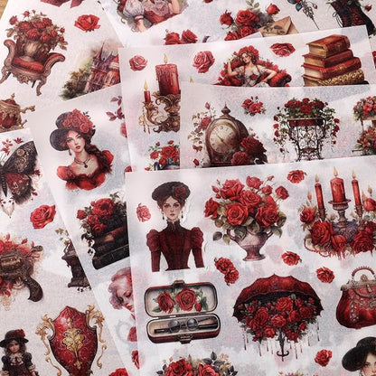 Vintage Ephemera Sticker 24 Sheets precut 300 washi Stickers Paper Journal Stickers for Adults People Scrapbook Stickers Scrapbooking Supplies