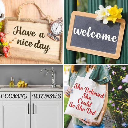 BAMIDELE 3 Inch Alphabet Letter Stencils for Painting, 66 Pcs Reusable Plastic Calligraphy Letter Stencils and Numbers Template Kit for Painting on Wood, Chalkboard, Fabric, Door Porch, Wall Art