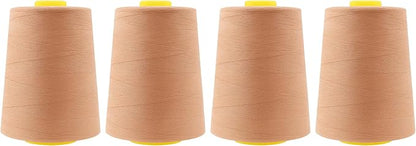 Mandala Crafts 4 Pack of Serger Threads Cones Spools - 20S/2 24000 Yards Polyester Copper Threads for Sergers Machine and Overlock Quilting Sewing Machine