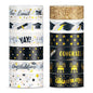Whaline 12 Rolls Graduation Washi Tape Black Foil Gold 2025 Grad Washi Masking Tape Grad Cap Congratulations Decorative Paper Sticker for Graduation Scrapbook DIY Art Crafts Gift Wrapping