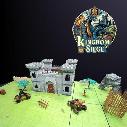 Dungeons & Dragons Castle Set | 240+ Pieces, Dragons, Double-Sided Battle Map | Modular DND Terrain, Miniatures Set for Dungeon Masters Pathfinder DND 5e Medieval