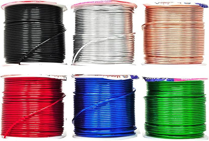 Mandala Crafts 16 Gauge Anodized Aluminum Craft Wire for Jewelry Making – 390 FT Colored Flexible Silver Copper True Blue Black Red Kelly Green Wire - Bendable for Bonsai Armature Crafting Sculpting