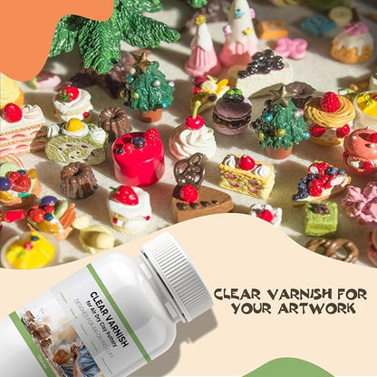 120ml Air Dry Clay Varnish - Air Dry Clay Sealant for Airdry Clay - Clear Varnish for Air Dry Clay Pottery - Gloss Finish Clear Varnish for Pottery, Used to Prevent Clay Cracking, Scratches, Wear