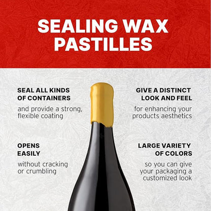Blended Waxes, Inc. Bottle Sealing Wax, Pastille Wax Seal Beads For Wine, Beer, and Liquor Bottle Sealing, Seals Between 25-30 Bottles, 1 lb, Mustard