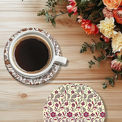 CHGCRAFT Paisley Pattern Polymer Clay Texture Sheet Vines Vintage Flowers Silicone Texture Mat for Polymer Clay Making Earrings Jewelry DIY Crafts 5.5 × 5.5 Inch