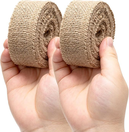 Burlap Fabric Roll - 10 Yards Natural Jute Fabric Ribbon for DIY Gift Wrapping, Craft Projects, Wedding, Christmas Home Decoration (2.5cm, 1 Inch)