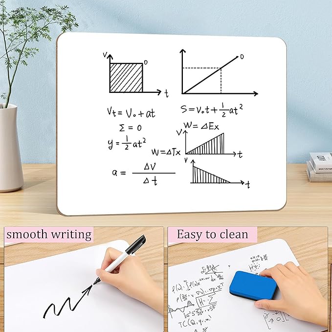 10 Pack Dry Erase Boards, Double-Sided Small White Board for Classroom Student, 9"x12" Portable Dry Erase Board Bulk, Mini Whiteboard for Teacher Classroom Supplies