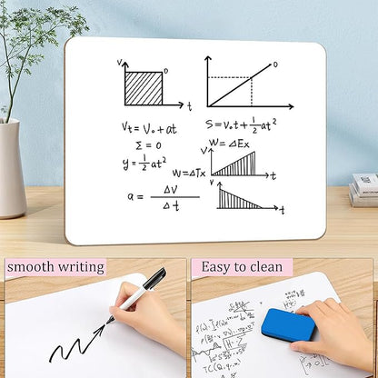 10 Pack Dry Erase Boards, Double-Sided Small White Board for Classroom Student, 9"x12" Portable Dry Erase Board Bulk, Mini Whiteboard for Teacher Classroom Supplies