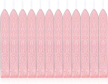 Yoption 12 Pcs Rose Gold Sealing Wax Sticks with Wicks for Wax Seal Stamp, Wedding Invitations, Gift Wrapping, Christmas