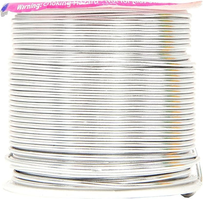 Mandala Crafts 16 Gauge Anodized Aluminum Craft Wire for Jewelry Making – 390 FT Colored Flexible Silver Copper Purple Pink Brown Ice Blue Wire - Bendable for Bonsai Armature Crafting Sculpting
