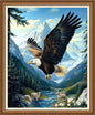 Disnesart Cross Stitch Stamped Full Embroidery Kits DIY 11CT Cotton Thread Printed DIY Needlepoint Kits Craft Needlework Set Cross-Stitch Stamped Sets-Mountain Eagle 16x20 inch