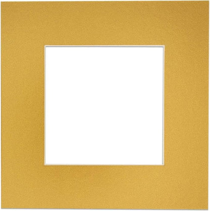 8x10 Mat Bevel Cut for 5.5x8.5 Photos - Acid Free Metallic Gold Precut Matboard - For Pictures, Photos, Framing - 4-ply Thickness