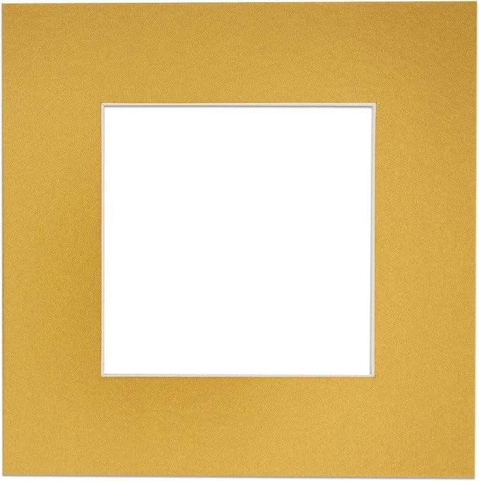 5x7 Mat for 8.5x11 Frame - Precut Mat Board Acid-Free Metallic Gold 5x7 Photo Matte For a 8.5x11 Picture Frame, Premium Matboard for Family Photos, Show Kits, Art, Picture Framing, Pack of 10 Mats