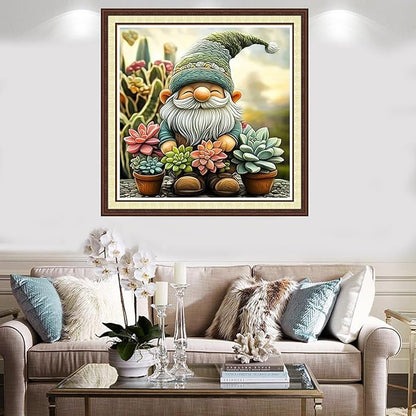 Findvoor Counted Cross Stitch Kits for Adults Full Range of Cross Stitching Embroidery Unprinted Pattern for Beginners, 11CT Needlepoint Kit Patterns Embroidery Kits-Succulent Plant Dwarf 18x18 inch