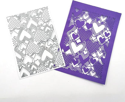 Love Heart Background Frame Cutting Dies,Valentine's Day Love Heart Die Cuts Metal Embossing Stencils Template Mould for Card Scrapbooking and DIY Craft Album Paper Card Decor