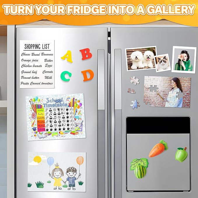 FINDMAG Magnetic Sheets (8” x 10”), Pack of 12, Flexible Magnet for Hanging Pictures, Photos, Paper Magnet for Dies, Adhesive Magnetic Sheets for Fridge, Locker, Cabinet Doors.