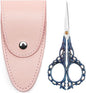 4.7 INCH Small Sewing Scissors,Embroidery Scissors With Cover,Sharp pointed tip,Travel Scissors In A Pouch,Mini Stainless Steel Crochet Scissors for Craft Art Work Color BLUE