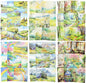 Spring Scenery Scrapbook Paper Set, 180 PCS Landscape Craft Paper Kit for Journaling, Scrapbooking, DIY Crafts, and Art Supplies
