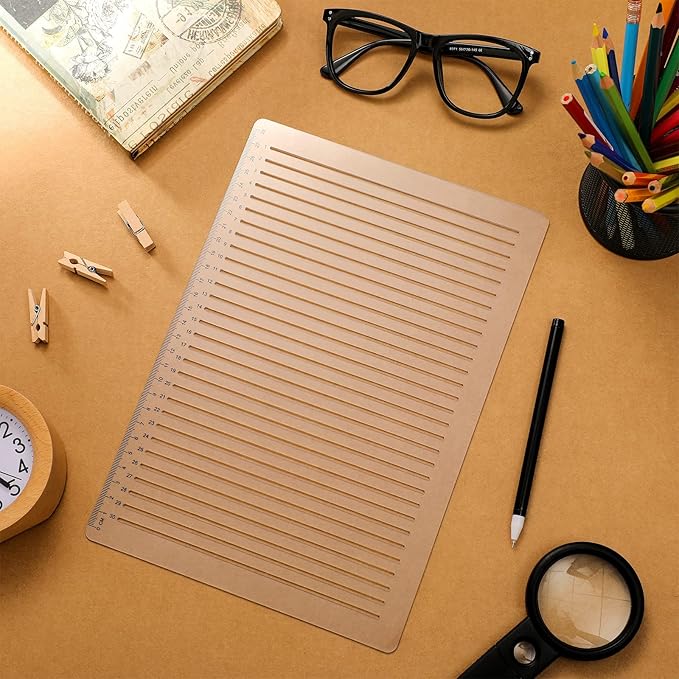5 Pack Straight Line Stencil for Journaling and Envelope Addressing Guide Stencil Templates Set 11 Inch Scale Spacing Line Ruler Guide for Card Paper Journal Lettering Writing