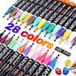 AROIC Paint Markers, 28 Colors Oil-Based Waterproof Paint Marker Pen Set.Quick Dry and Permanent Painting Markers Set for Rock, Wood, Metal, Plastic, Glass, Canvas, Ceramic & More! Safe and odorless.