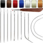 VONEEDL Heavy Duty Sewing Needles (11 PCS) & Waxed Thread (7 Colors) - Upholstery Repair Kit for Leather, Canvas, Quilting & More