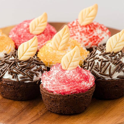 Sweets Indeed Natural Fall Sprinkles 6-Cell Jar – 2.75 oz | Dye-Free Chocolate Jimmies & Red & Orange Sanding Sugars | Autumn & Thanksgiving Cupcake & Cookie Decorations