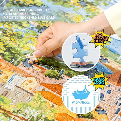 MOMIBOOK Puzzles for Adults 1000 Pieces Jigsaw Puzzles of Go for A Walk, Painting Image Difficult Challenging Hard Impossible Puzzle Unique Funny Party Christmas Birthday Gifts
