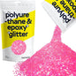 Hemway Polyurethane & Epoxy Resin Glitter 100g / 3.5oz Metallic Crystal Flake Additive for Flooring Jewelry Tumblers Glass Pigment - Extra Chunky (1/24" 0.040" 1mm) - Baby Pink Iridescent