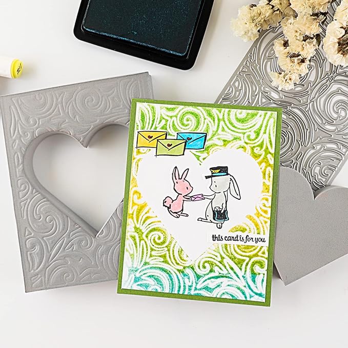 BAOFALI 4 Pcs Heart Cut Stamping Foam Grey Moldable Foam Stamps Plastic Dry Foam Stamp Pad Cut and Dry Foam Stamping Foam Block for Sculpture, Modeling, DIY Arts and Handicrafts Projects