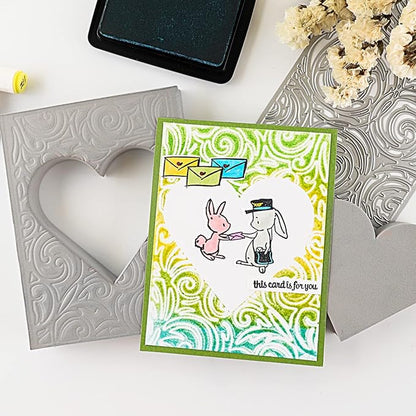BAOFALI 4 Pcs Heart Cut Stamping Foam Grey Moldable Foam Stamps Plastic Dry Foam Stamp Pad Cut and Dry Foam Stamping Foam Block for Sculpture, Modeling, DIY Arts and Handicrafts Projects