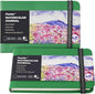 Funto Watercolor Journal, 3.5x5.5, 2 Pack, 24 Sheets Each, Green Cloth Cover, 110lb/230gsm, Suitable for Techniques and Mixed Media